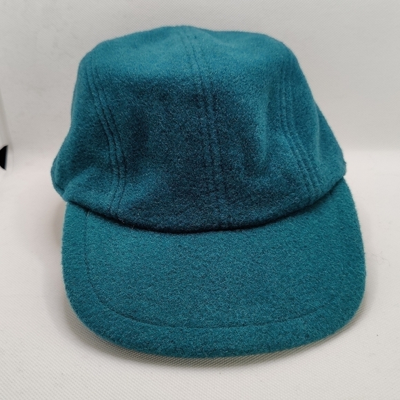 Vintage GAP Teal Blue Green Wool Cap Newsboy Cabbie Hat Fitted Back Small Medium - Picture 2 of 9